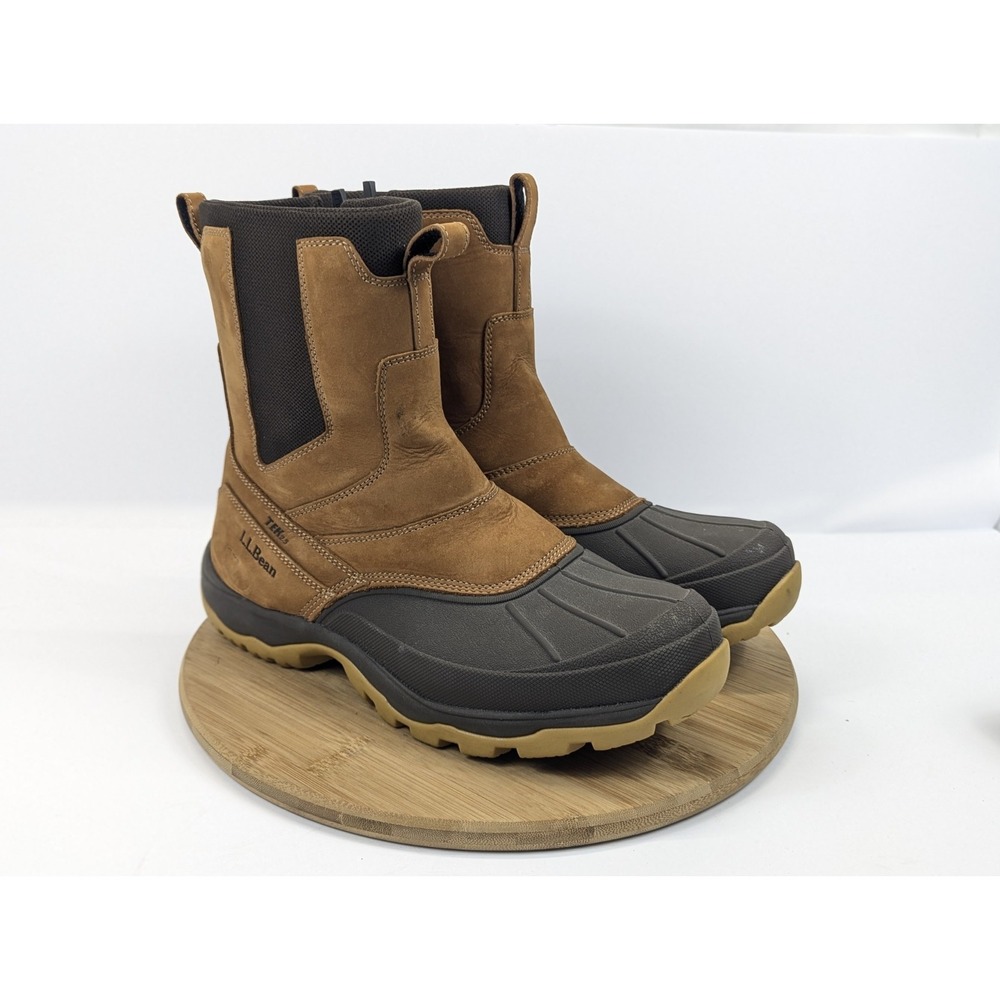 L.L.Bean Boots Men 11.5 Tek 2.5 Storm Chaser Duck Brown Zip Up Outdoor 200g